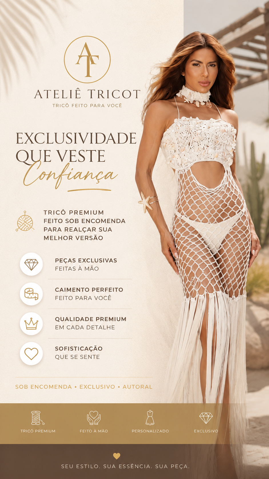 Ateliê Tricot — Exclusividade que veste confiança. Tricô premium feito sob encomenda.